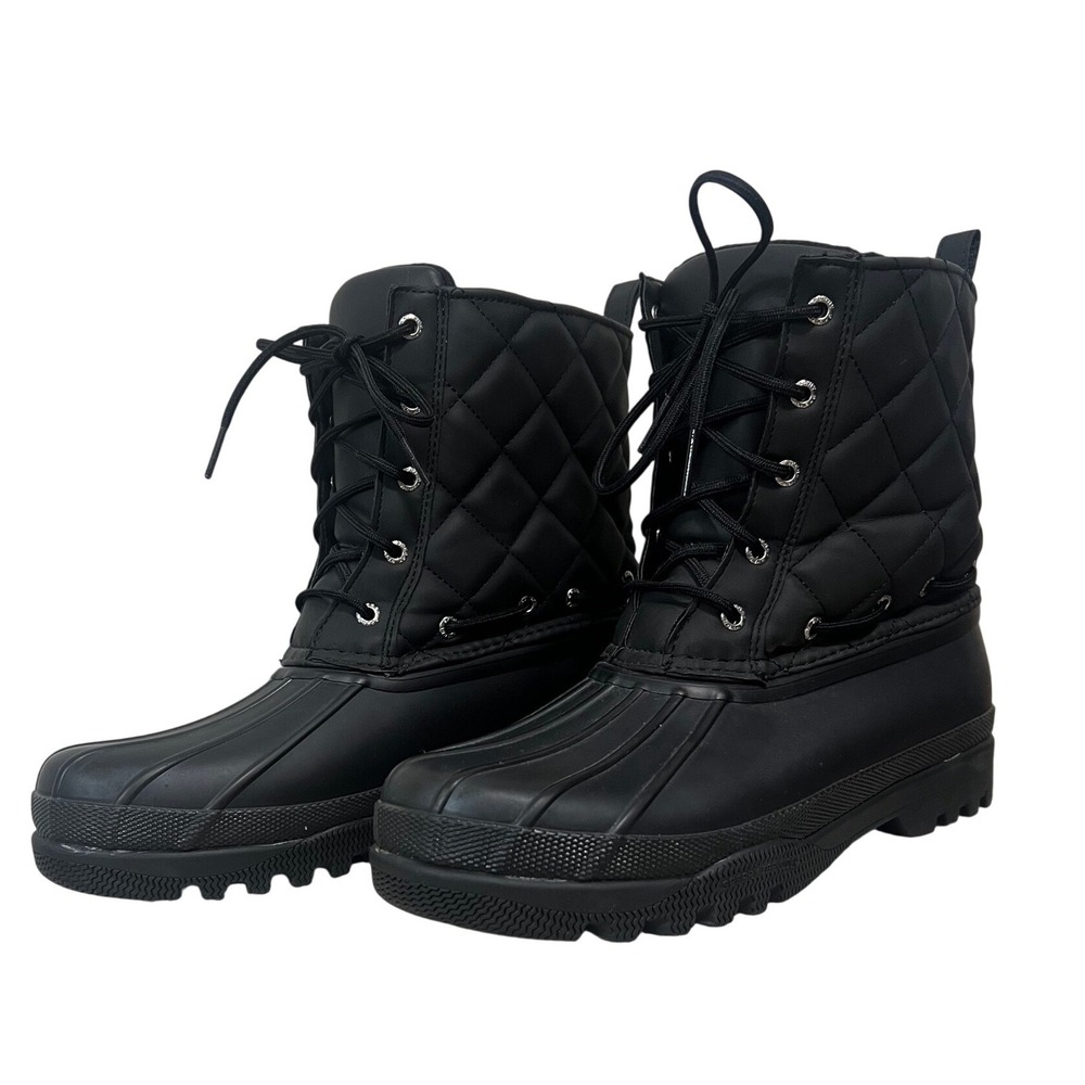 Sperry Top-Sider Saltwater Quilted Duck Boots Mens 10 Black STS85085 Waterproof